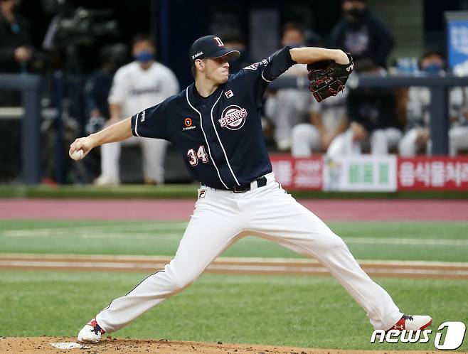 두산 베어스에서 뛸 당시의 크리스 플렉센. /뉴스1 DB ⓒ News1 김진환 기자