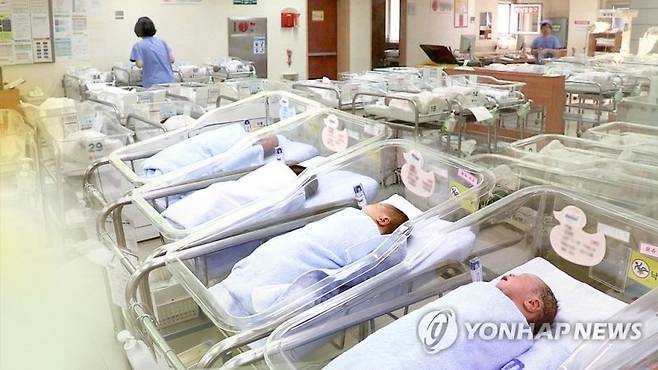 국가빅데이처가 3일 발표한 2024년 생명표에 따르면 지난해 출생한 아이의 기대수명은 83.7세로 전년보다 0.2년, 10년 전보다 1.9년 길어졌다. 사진은 병원의 신생아실.  연합뉴스