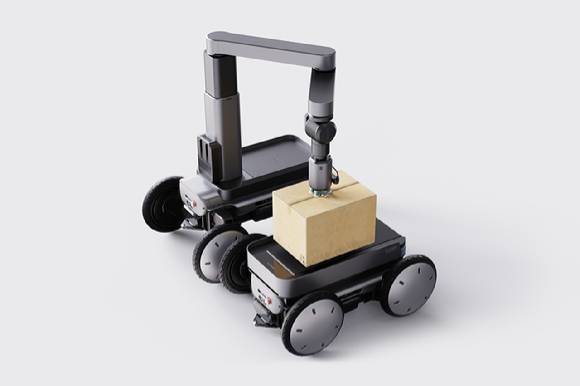 박스를 싣는 모베드. [사진=현대자동차그룹]