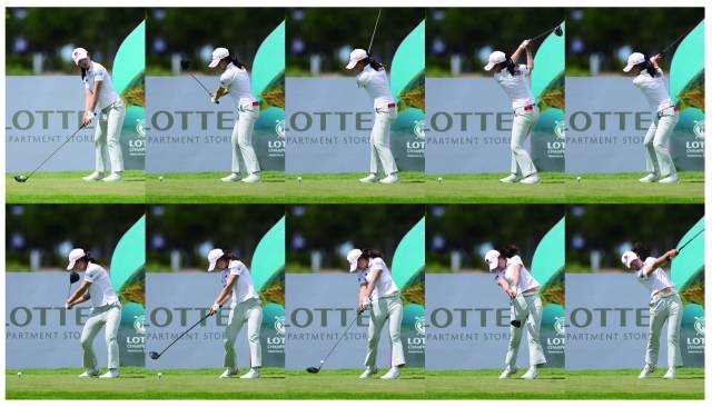 황유민의 드라이버 연속 스윙. 사진 제공=박준석 KLPGA 공식 사진기자