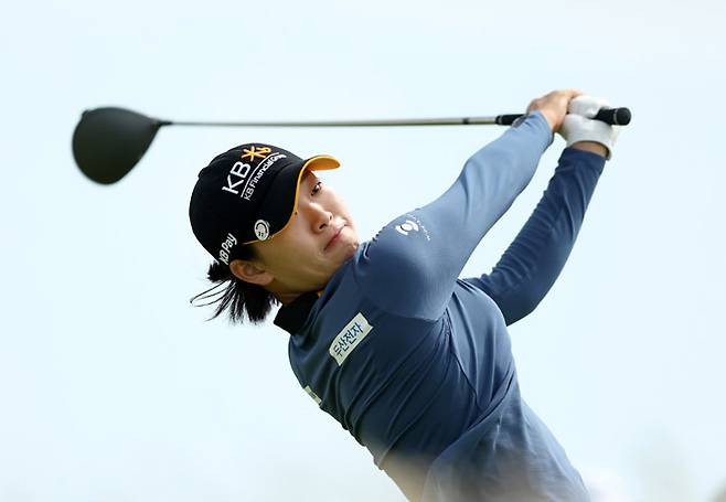 방신실이 지난 8월 초 끝난 LPGA 투어 메이저 대회 AIG 여자 오픈에 출전해 드라이버샷을 하고 있다. 게티이미지코리아