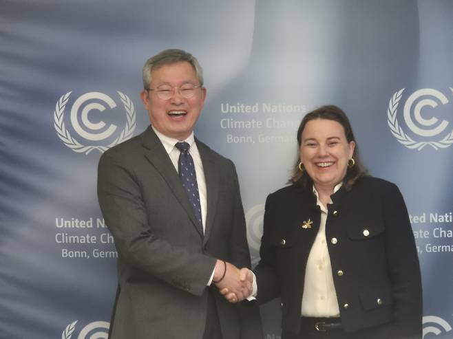 노우라 함라지 유엔기후변화협약 사무부총장 면담. /전남도 제공