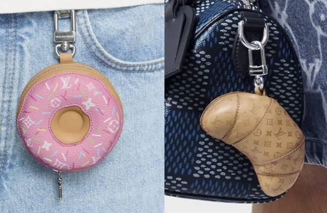 루이비통의 141만원 상당의 'LV 도넛 백 참'과 136만원 상당의 'LV 크루아상 백 참'. 사진=루이비통 홈페이지