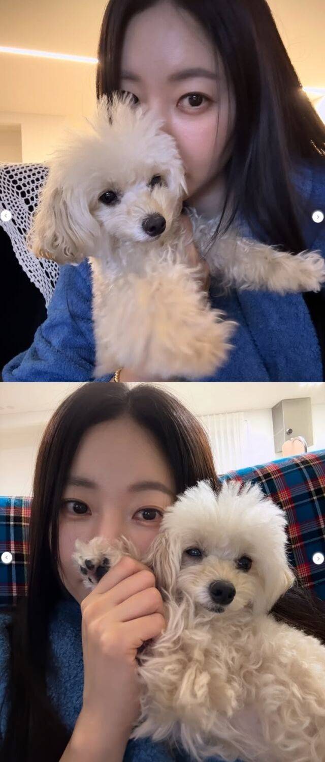 배우 김사랑과 반려견./김사랑 소셜미디어