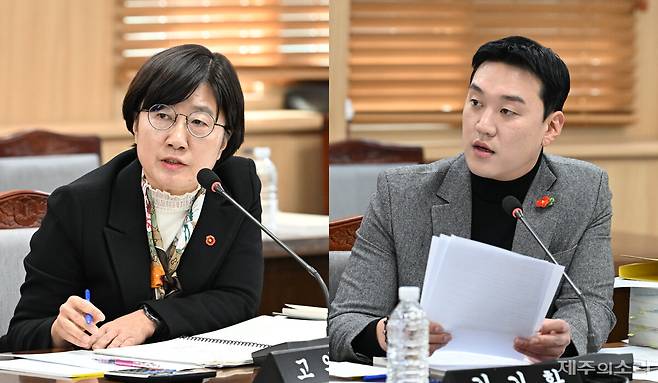 왼쪽부터 고의숙, 김기환 의원. ⓒ제주의소리