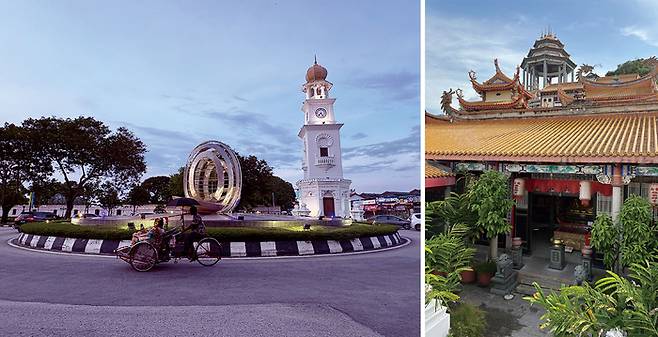(좌)빅토리아 여왕 다이아몬드 주빌리 시계탑 (우)말레이시아 최대 규모의 불교 사원인 켁록시