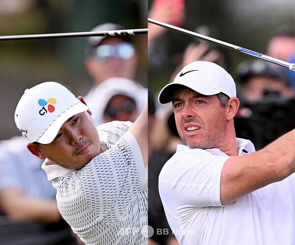 2025년 12월 DP월드투어(옛 유러피언투어) 2026시즌 대회인 크라운 호주 오픈에 출전한 김시우 프로와 로리 맥길로이(북아일랜드)가 1라운드에서 경기하는 모습이다. 사진제공=ⓒAFPBBNews = News1 (사진을 무단으로 사용하지 마십시오.)