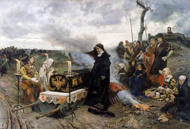프란시스코 프라딜라 이 오르티스, ‘광녀’ 후아나, 1877, 캔버스에 유채, 340x500cm, 프라도 미술관