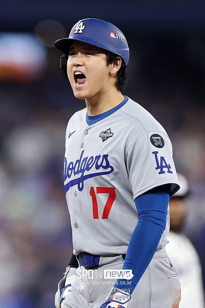 ▲ 월드시리즈에서 포효하는 오타니 쇼헤이