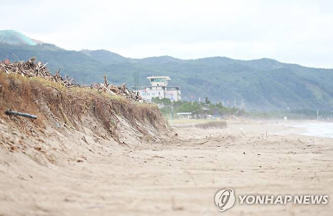 침식 중인 삼척 맹방해변 [연합뉴스 자료사진]