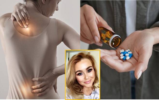 만성 허리 통증을 견디기 위해 여러 진통제를 복용해 오던 여성이 어느 날 술을 마신 후 잠을 자다 사망한 사건이 벌어졌다. 배경사진=게티이미지뱅크 *사연과 직접적 관련 없음 / 하단=에이미의 페이스북