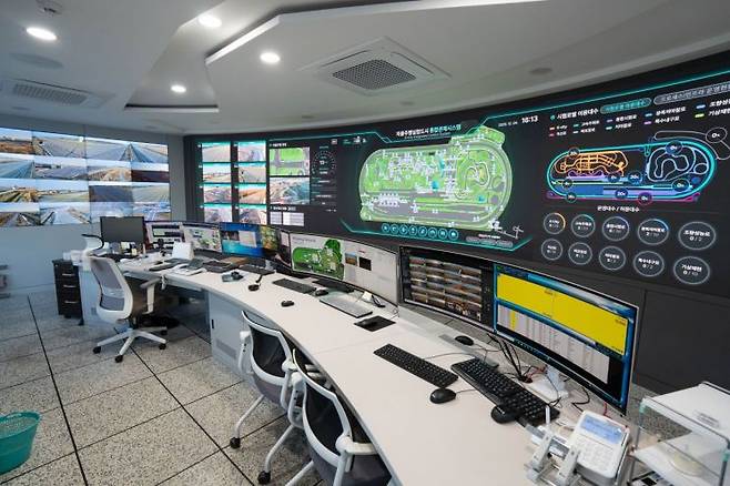 한국교통안전공단 부설 자동차안전연구원 내 자율주행실험도시 K-시티 관제센터 내부. 한국교통안전공단 제공