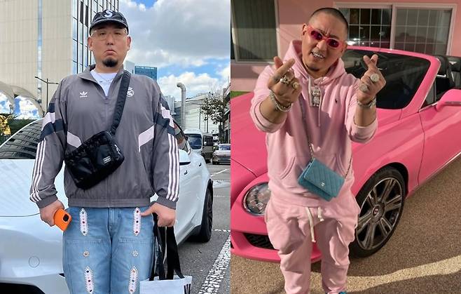 래퍼 염따가 재현한 영포티 패션 [인스타그램 갈무리]