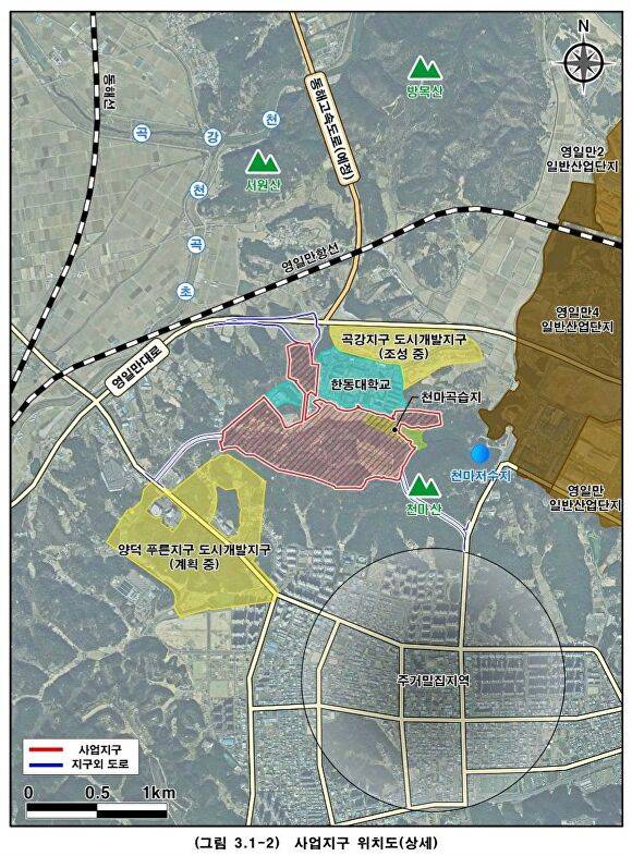 '포항 글로벌 기업혁신파크' 위치도. [사진=포항환경운동연합]