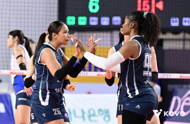 타나차와 모마가 승리의 주역이었다./KOVO