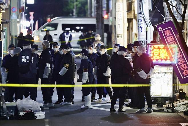 지난 6일 밤 9시께 아기 시신이 발견된 사건 현장. [교도]