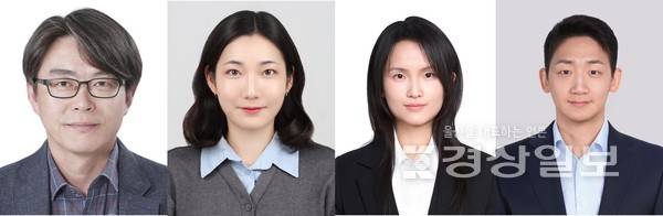 왼쪽부터 고현협 교수, 장유진 연구원(제1저자), 나상윤 박사(공동 제1저자), 노윤구 박사(공동 제1저자). UNIST 제공