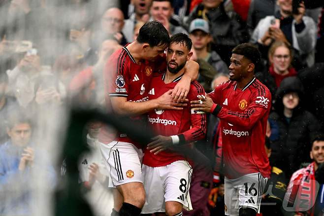 브루노 페르난데스가 맹활약한 맨유가 울버햄튼을 완파했다. ⓒ AFP=뉴스1