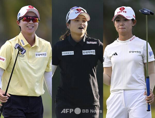 한국 여자골프의 대표주자 김효주, 최혜진, 황유민 프로. 사진제공=ⓒAFPBBNews = News1 (사진을 무단으로 사용하지 마십시오.)