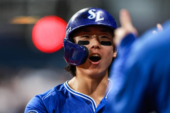 아쉽게 생애 첫 골든글러브 수상 기회를 놓친 삼성 김성윤. 삼성 제공