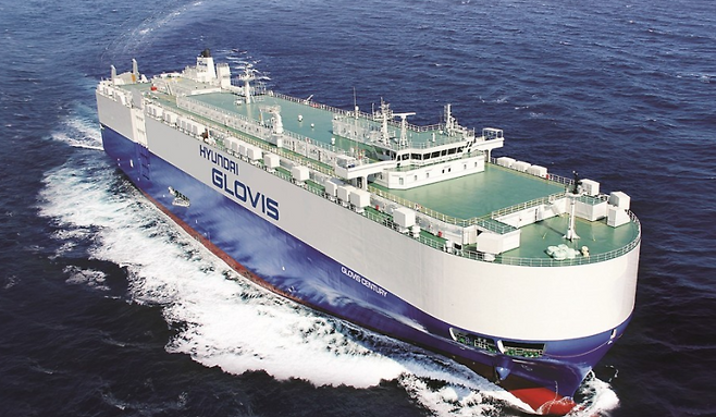 현대글로비스의 자동차 운반선. 현대글로비스 제공