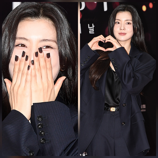 이선빈이 시상식 레드카펫에서 연인 이광수를 보자 미묘하게 흔들리는 표정으로 현장을 술렁이게 했다. 사진=천정환 기자