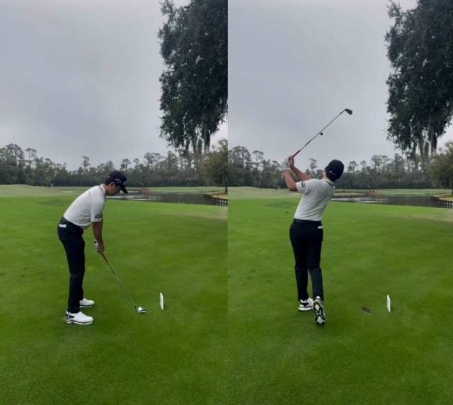 PGA 투어 Q스쿨 최종전을 앞두고 현지 적응 훈련 중인 옥태훈. 사진 제공=KPGA