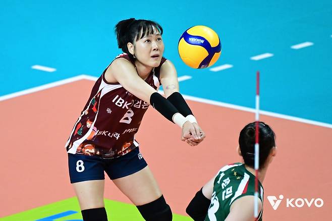 IBK기업은행 리베로 임명옥의 리시브 [한국배구연맹 제공. 재판매 및 DB 금지]