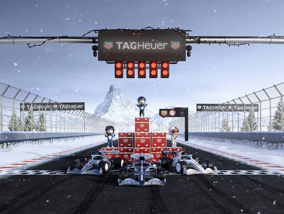 올해 태그호이어는 레이싱 헤리티지를 강조한 ‘태그호이어 홀리데이 레이스 2025’ 캠페인을 선보였다. 사진 태그호이어