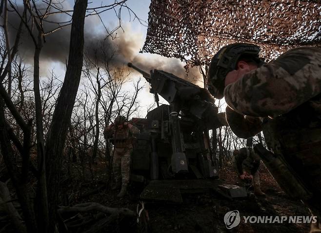 포크로우스크 인근 진지의 우크라군 [로이터 연합뉴스 자료사진. 재판매 및 DB 금지]