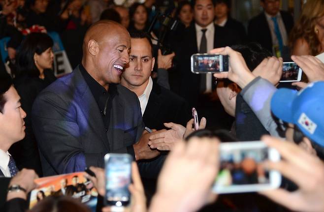 지난 2013년 영화 '지.아이.조2'를 통해 한국을 찾았던 드웨인 존슨 ⓒOSEN