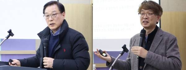 ▲2025년 12월 10일 서울 영등포구 여의도 스카우트빌딩에서 전국언론노동조합 KBS본부가 주최한 박장범 사장 체제 KBS 1년 평가 토론회가 진행되고 있다. 사진=언론노조 KBS본부