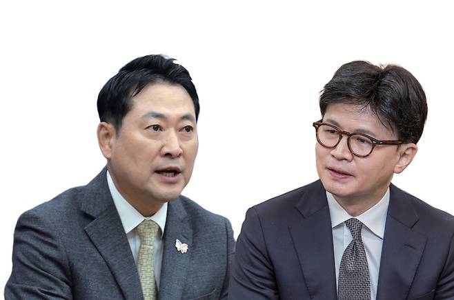 장동혁 국민의힘 대표(왼쪽), 한동훈 전 국민의힘 대표 ⓒ시사저널 박은숙·최준필