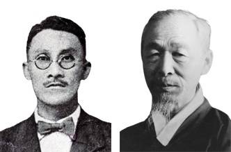 경재 김인전 목사 (서천 출신)(왼쪽),&nbsp;은재 신석구 목사 (청주 출신)