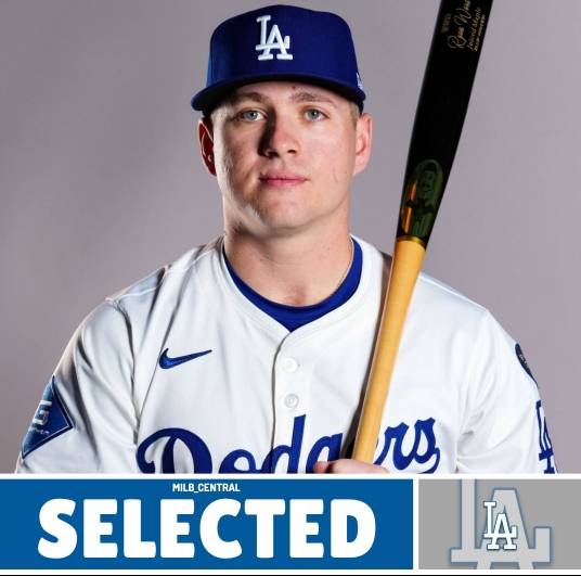 ▲ LA 다저스 40인 로스터에 합류한 라이언 워드. ⓒMilb Centrel SNS