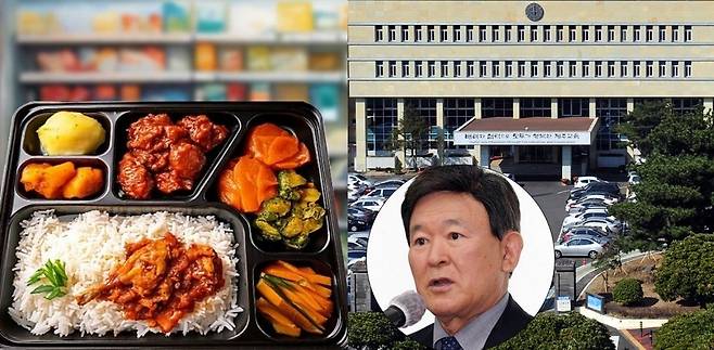 제주도교육청이 급식 조리종사자 상시 근로 전환을 보름 앞두고, 방학 중 급식 업무에 대해 구체적인 복무 기준을 정하지 않아 학교 현장의 혼란이 예상된다. 사진 오른쪽은 제주시 연동에 위치한 제주도교육청 청사와 김광수 제주도교육감. 제주도교육청 제공.