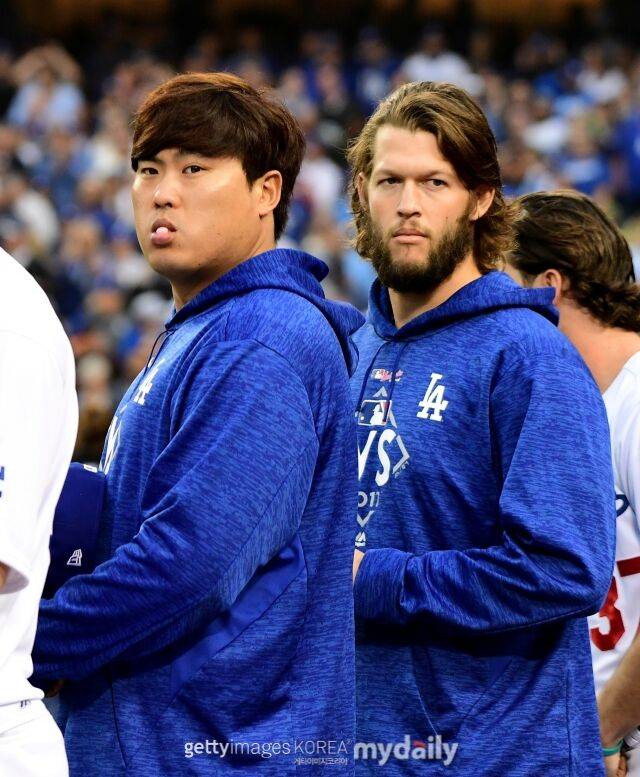 LA 다저스 시절 류현진, 클레이튼 커쇼./게티이미지코리아