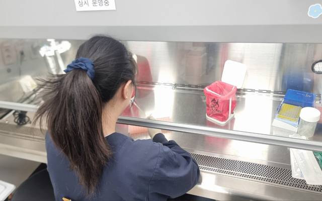 ▲ 도 보환연 인플루엔자 검사 사진-충남도 제공