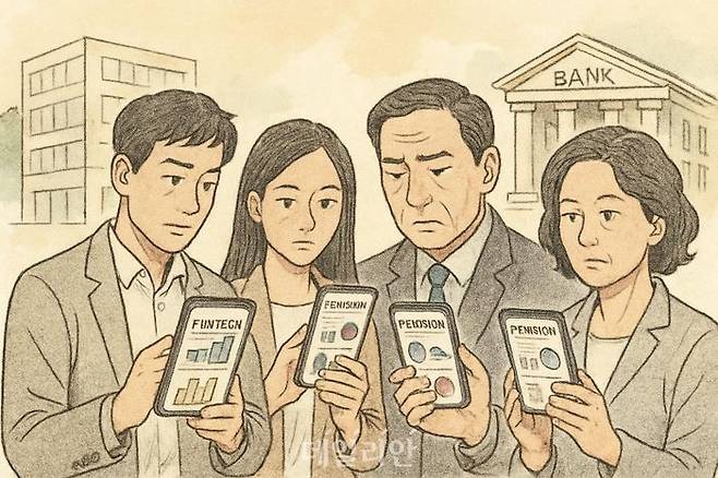 연말을 앞두고 2026년 자산 운용 계획을 세우려는 금융소비자들의 발길이 은행 창구가 아닌 빅테크·핀테크 금융 앱으로 향하고 있다. ⓒ데일리안 AI 삽화 이미지