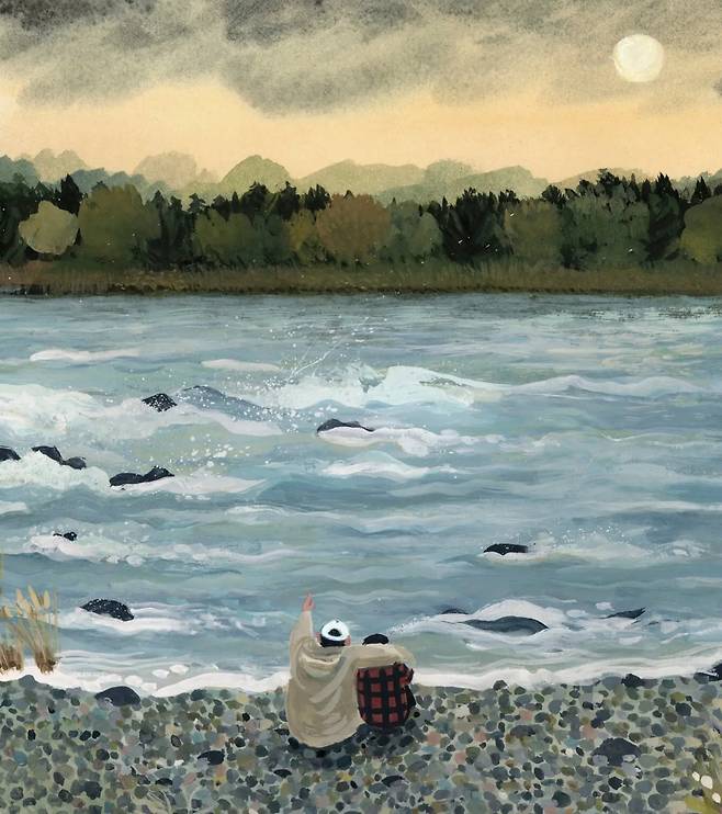 A page from "I Talk Like a River" by Jordan Scott, illustrated by Sydney Smith (Neal Porter Books)