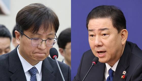 박대준 전 쿠팡 대표(왼쪽), 김병기 더불어민주당 원내대표. 〈사진=연합뉴스〉