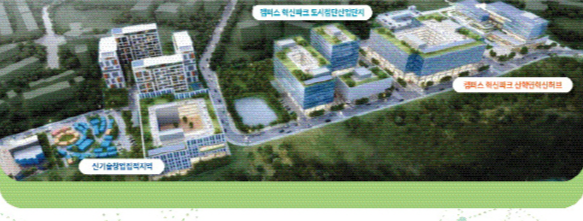 ▲ 강원대는 대학 내 유휴 부지를 활용해 기업 입주 공간, 연구 시설, 주거 및 문화 시설이 집적된 도시첨단산업단지 조성을 추진하고 있다