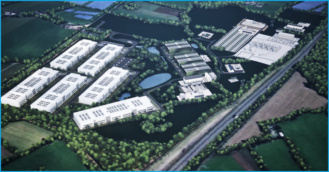Rendering of the data center campus under construction in County Westmeath, central Ireland.