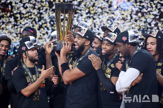 [라스베이거스=AP/뉴시스] 미국프로농구(NBA) 뉴욕 닉스. 2025.12.16.