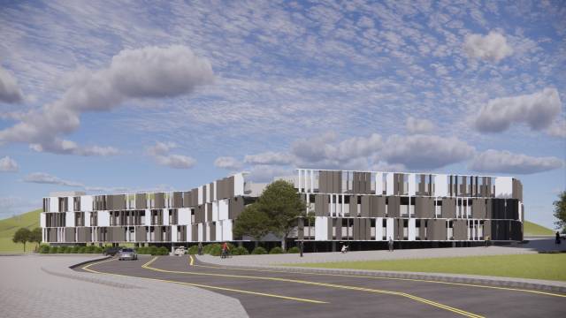 진주역세권 공영주차타워 조감도./진주시/