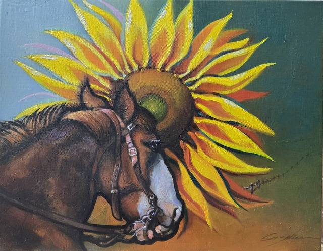 방성희 작, '초원을 향한 갈기', 캔버스에 오일. 아양아트센터 제공