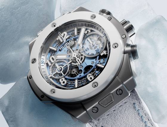 위블로 빅뱅 유니코 윈터 티타늄 세라믹 워치. 전세계 200점 한정 생산 제품으로, 케이스 크기는 지름 42㎜다. 사진 위블로