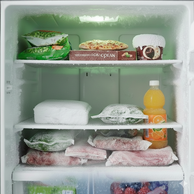 성에는 공기 속 수분이 차가운 냉장고 내부의 냉기와 만나면서 생기는 자연스러운 현상이다. 사진은 기사의 특정 사실과 관련 없음. 제미나이