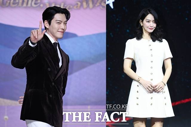 배우 김우빈과 신민아가 20일 오후 7시 서울 중구 신라호텔에서 결혼식을 올린다. 사진은 넷플릭스 드라마 '다 이루어질지니' 제작발표회에 참석한 김우빈과 넷플릭스 드라마 '악연' 제작발표회에 참석한 신민아가 포즈를 취하고 있는 모습이다./박헌우 기자, 서예원 기자