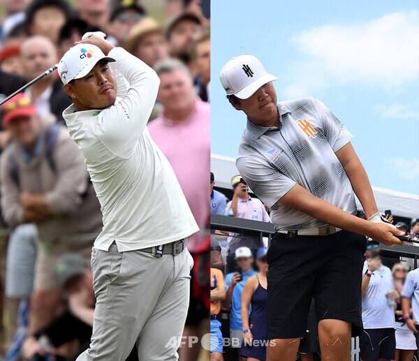 미국프로골프(PGA) 투어 멤버 김시우 프로, 2025시즌 LIV 골프에서 뛰다가 2026시즌 한국프로골프(KPGA) 투어에 복귀하는 장유빈 프로. 사진제공=ⓒAFPBBNews = News1 (사진을 무단으로 사용하지 마십시오.)